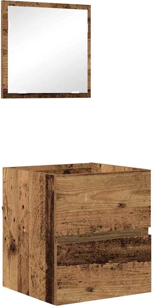 vidaXL Fürdőszoba Székény fiókkal Öreg fa 41 x 38,5 x 45 cm Faanyag