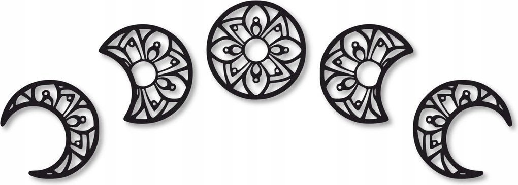 Áttört Kép 195 cm Geometrikus Falpanelek Mandala Triptichon Dekoráció 3D