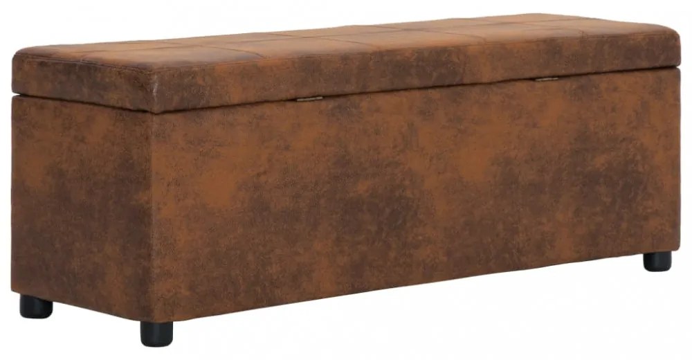 barna művelúr pad tárolórekesszel 116 cm