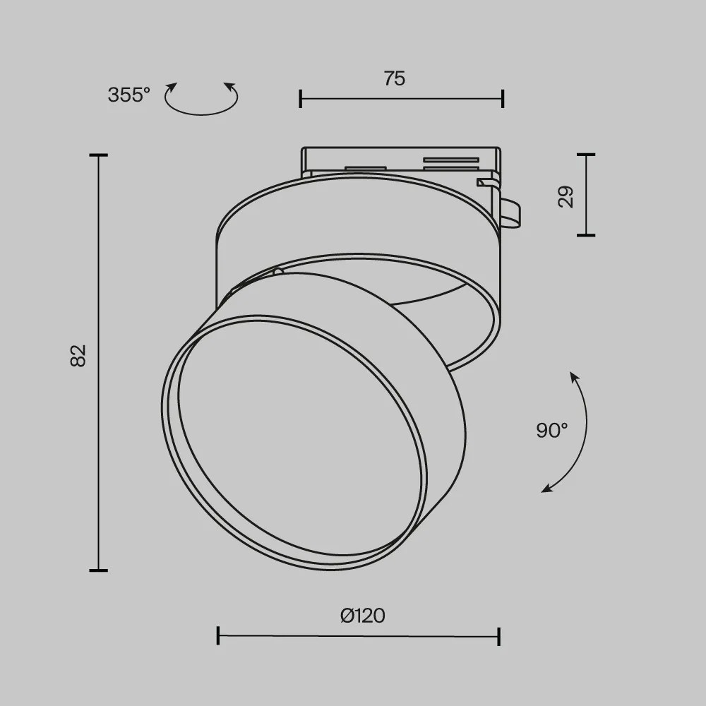 TR007-1-18W3K-W-1 ONDA Alumínium Sín lámpafej Fehér Színű LED 18 W 3000 Kelvin 1490 Lumen IP20