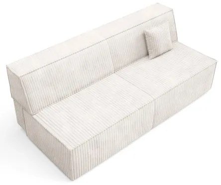 Kihúzható, tárolóval ellátott háromszemélyes TERAMO kanapé, bézs