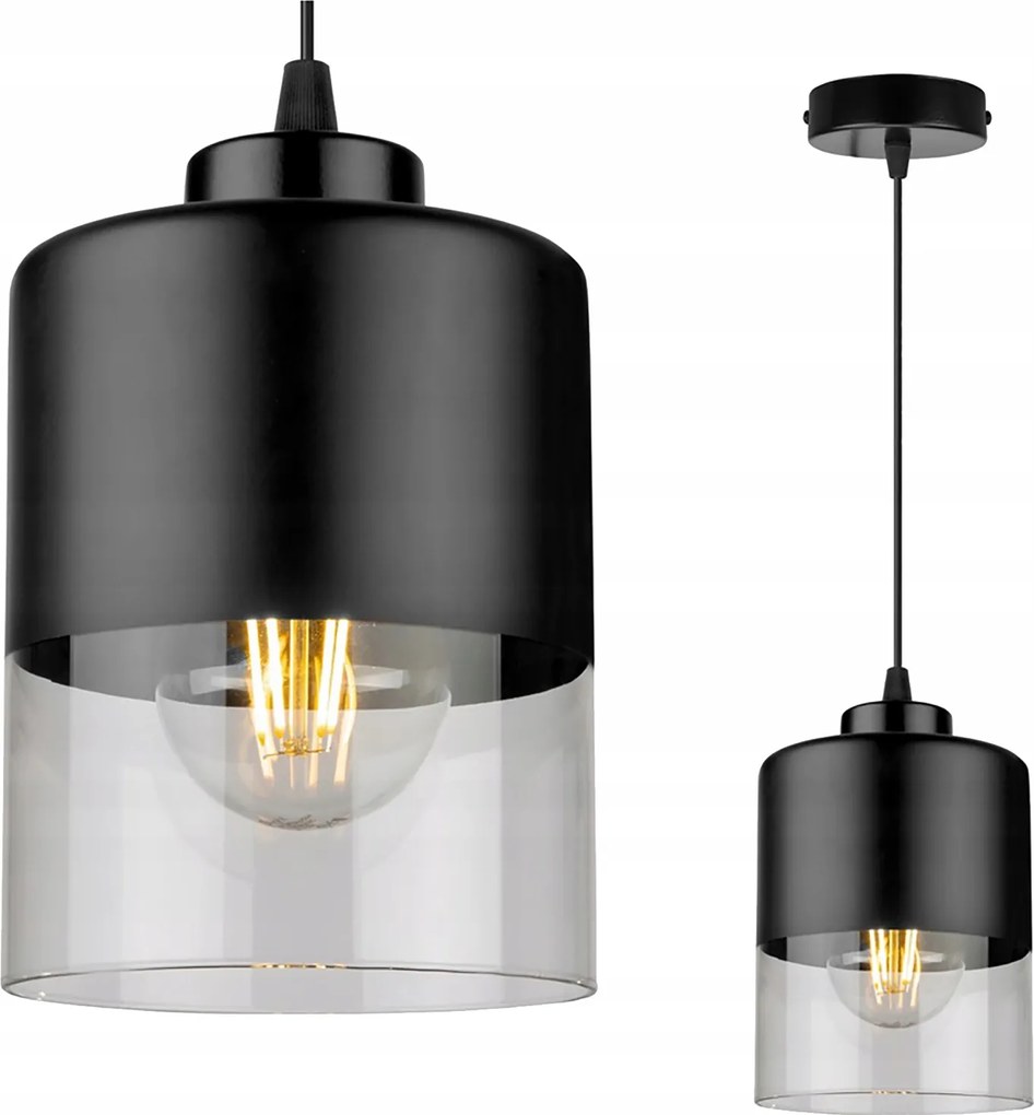 Mennyezeti Függő Lámpa Csillár Gyémánt Led Fekete Üveg Nappali E27