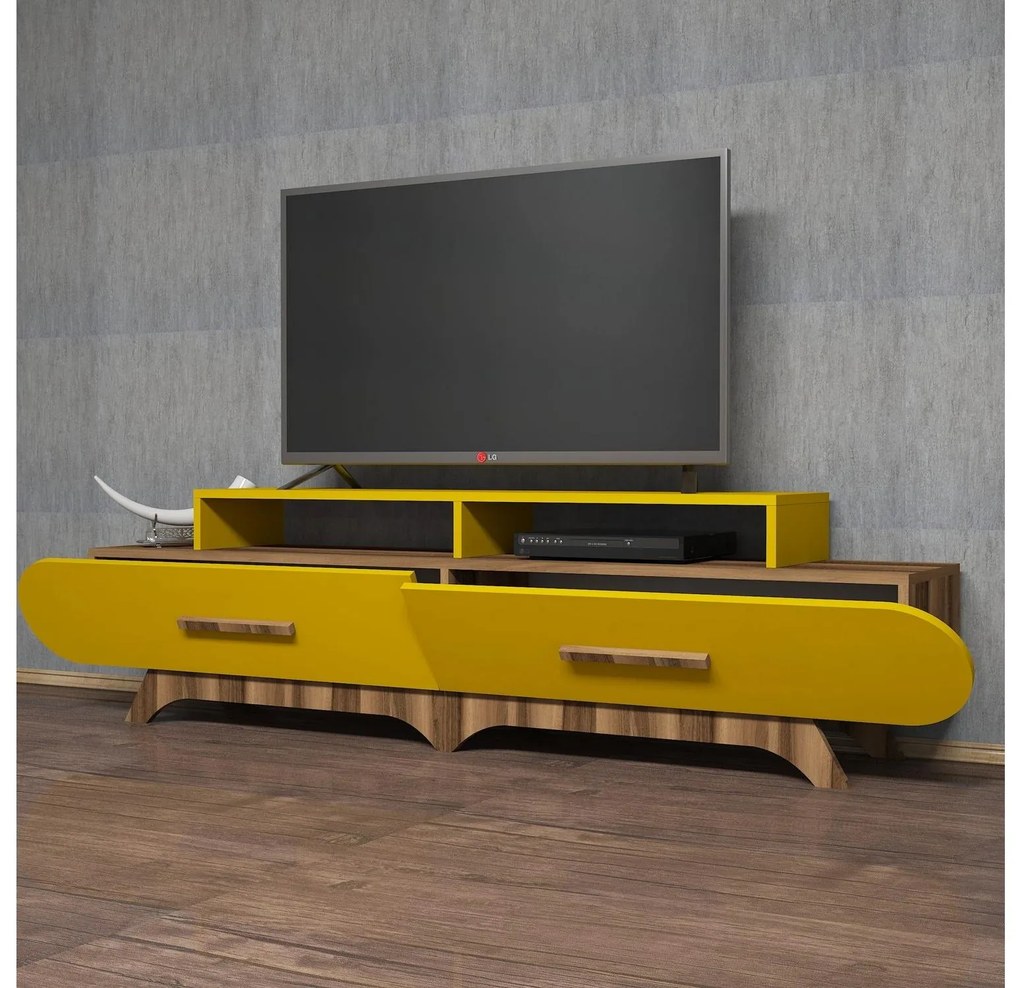 TV asztal/szekrény Florian (dió + sárga). 1088859