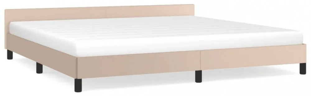 kávészínű ágykeret fejtámlával matrac nélkül 200x200 cm