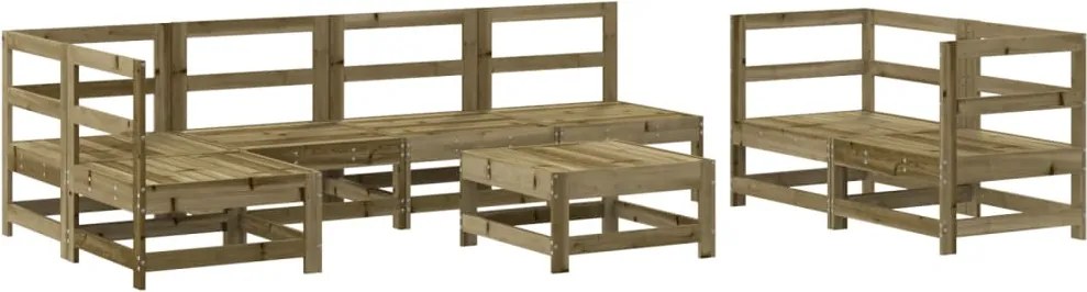 vidaXL 8 részes impregnált fenyőfa kerti pihenőgarnitúra