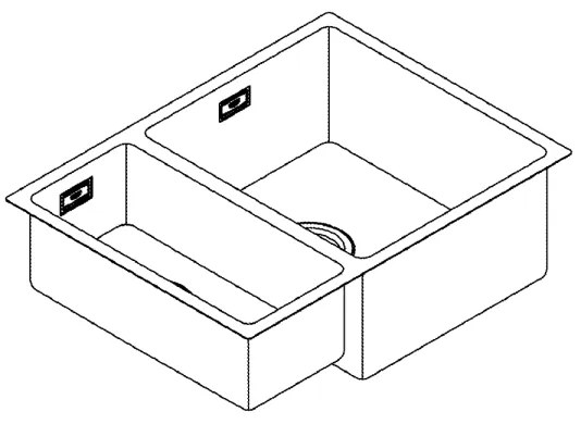 GROHE 31576SD1 - Konyhai mosogató K700U 595 × 450 mm rozsdamentes acél