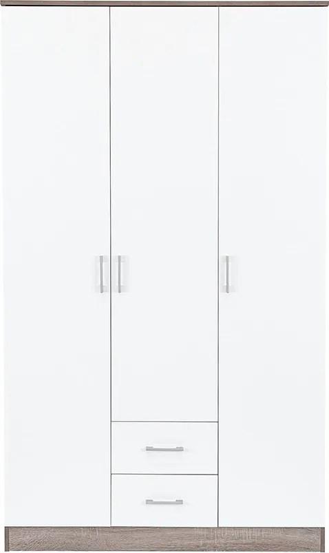 Miami gardróbszekrény 120x205 cm fehér-yorki tölgy