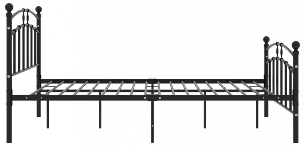 fekete fém ágykeret 200 x 200 cm