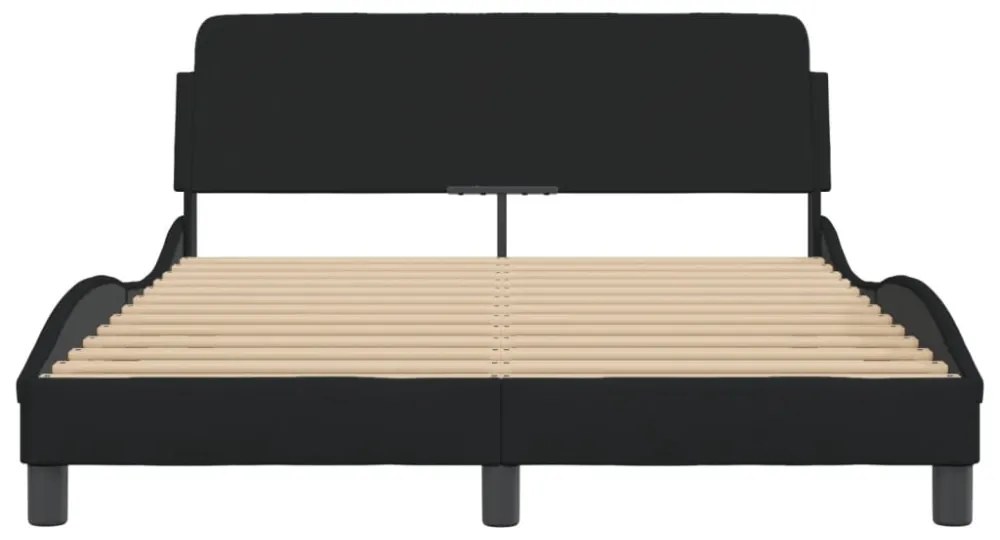 fekete szövet ágykeret Dover 140 x 190 cm