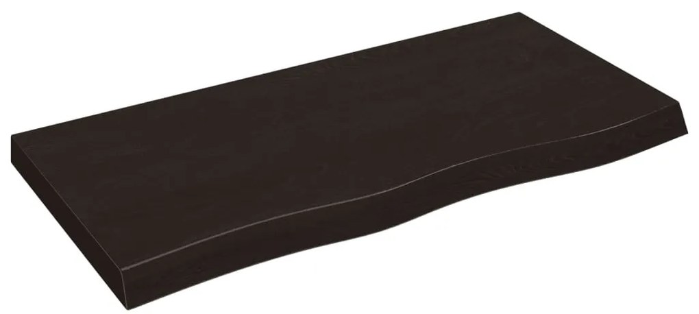 sötétbarna kezelt tömör tölgyfa asztallap 100x50x(2-6) cm