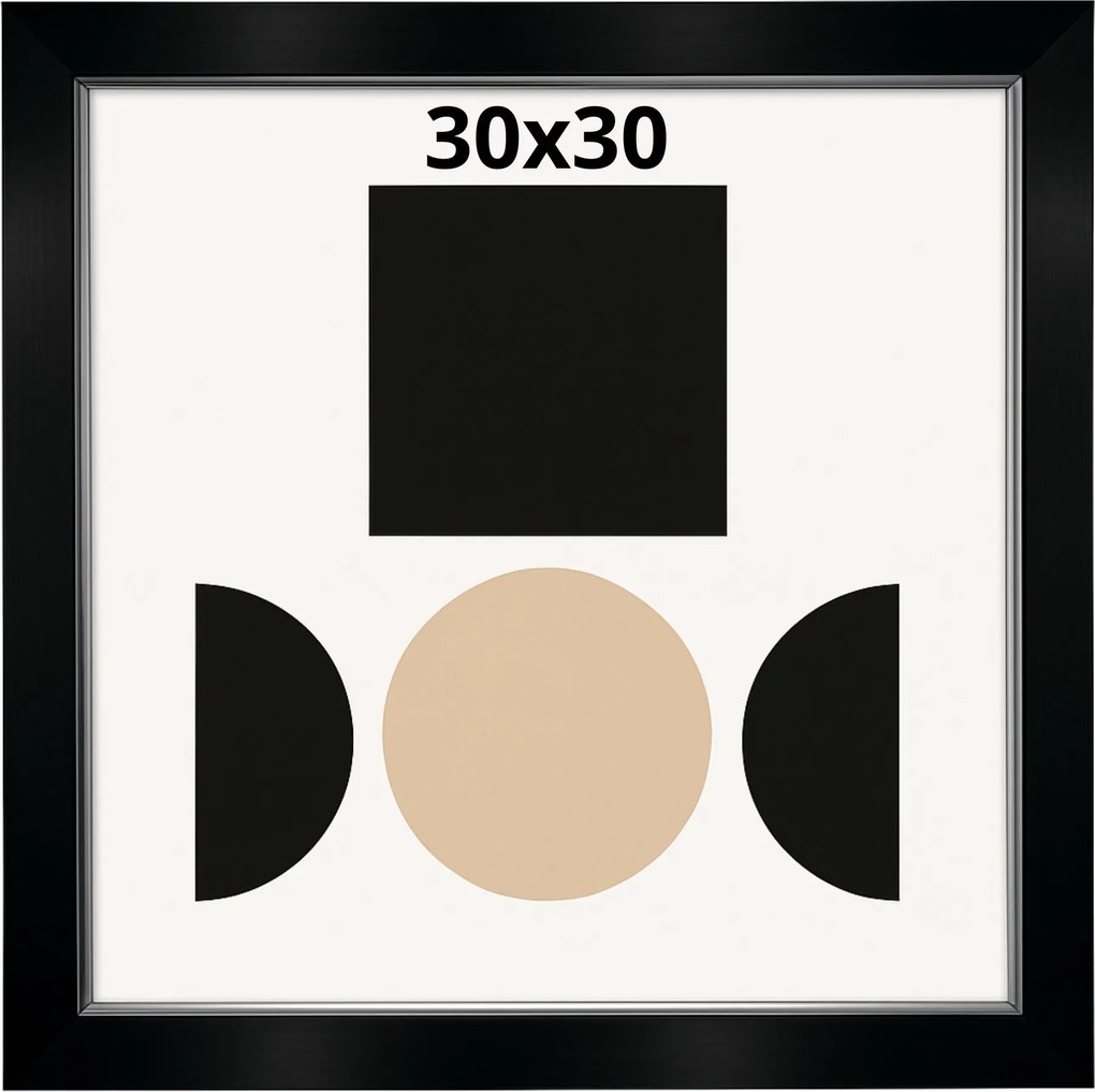Képkeret 30x30 fekete Gloria szögletes