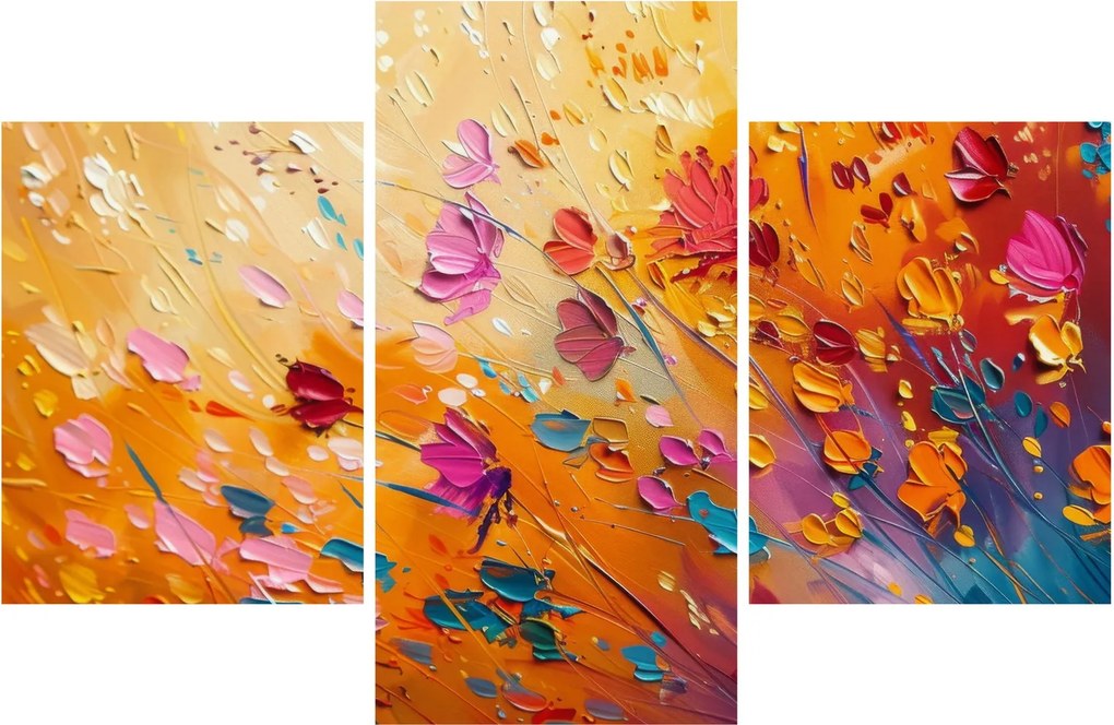 Kép - Színes virágok festése (90x60 cm)