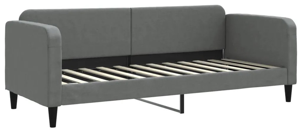 sötétszürke kihúzható szövet heverő 80 x 200 cm