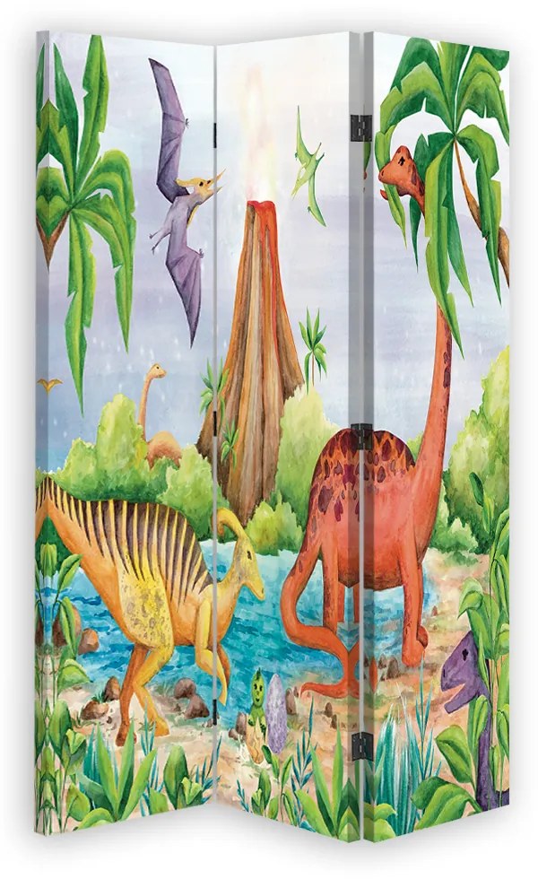Gario Paraván Dinoszauruszok a tónál Méret: 180 x 170 cm, Kivitelezés: Klasszikus paraván