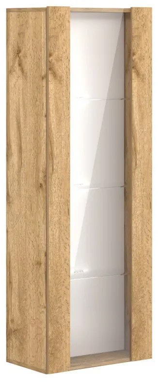 Kis vitrin szekrény Wotan tölgy színben LED világítással – VIVIEN 09