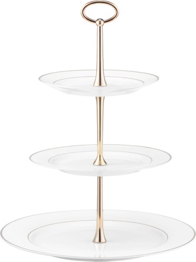 Ambition Patera sütemény háromszintes fehér porcelán 34 cm