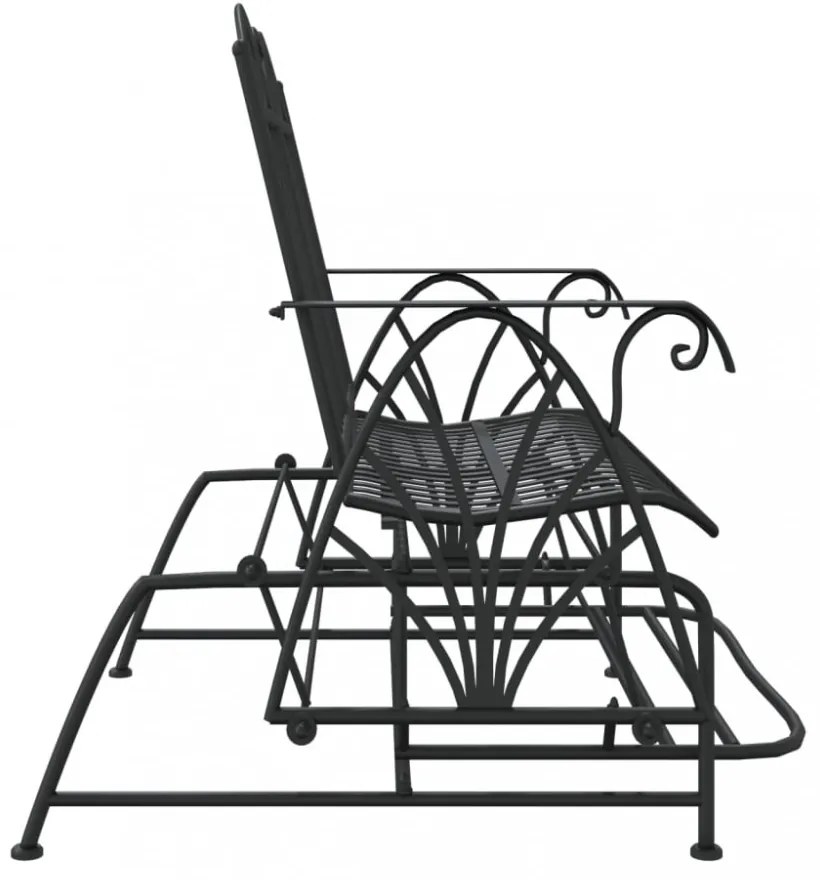 kétszemélyes fekete acél hintapad 114 cm