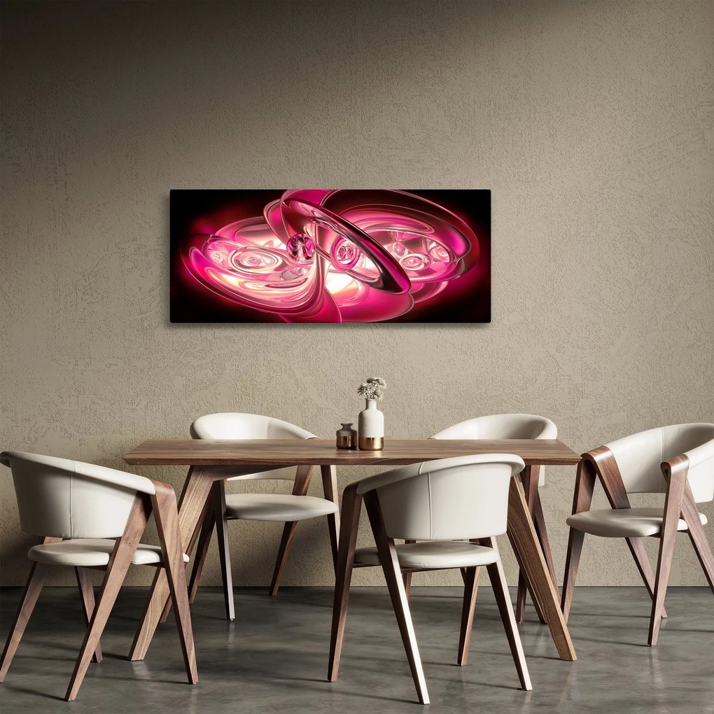 Rózsaszín fraktálos kép (120x50 cm)