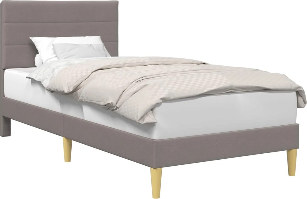 vidaXL Ágykeret fejtámlával Tópszínű 80 x 200 cm szövet