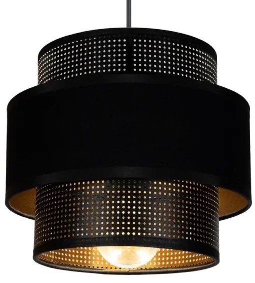 Csillár zsinóron NESS 2xE27/60W/230V á. 30 cm fekete