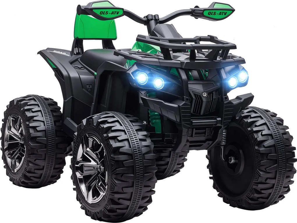 HOMCOM Elektromos Quad Gyerekeknek, 12V 10Ah Gyerek Quad Előre és Hátra Működéssel, 2 Motorral, USB Csatlakozással, MP3 Zenelejátszóval, Fényekkel 3-8