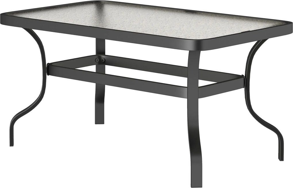 Outsunny Üzlethelyiség Asztal Edzett Üveg Kávézó Asztal Hullámos Dizájnnal, Lekerekített Sarokkal Fabuda Teraszasztal Sofa Asztal Teás Asztal Kerti Bú