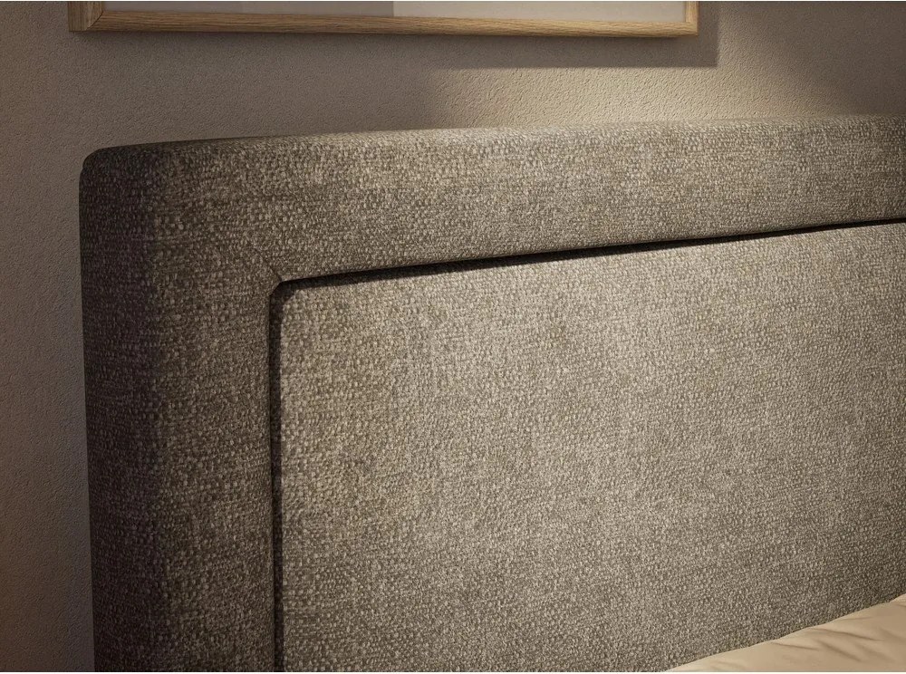 Szürke ágyneműtartós boxspring ágy 200x200 cm Fresco – Maison de Rêve