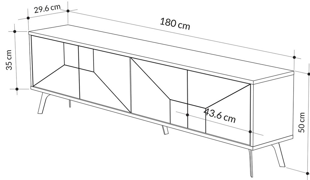 TV asztal/szekrény Duben (fehér). 1073284