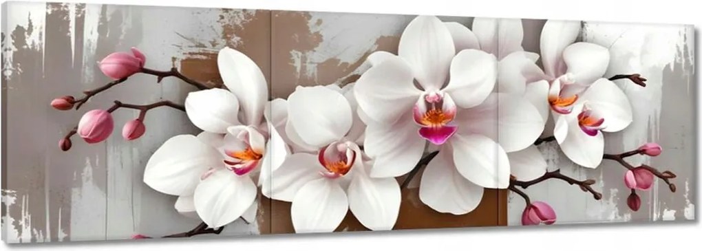Vászonkép 150x50 Fehér orchidea