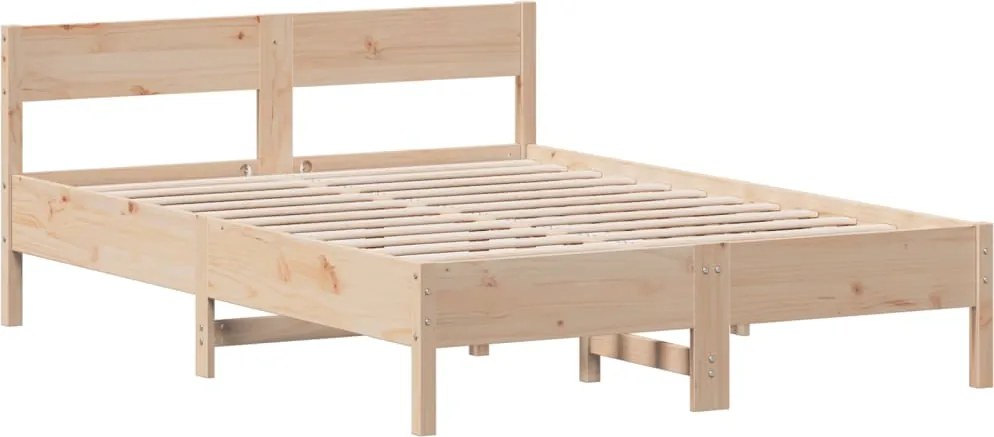 vidaXL tömör fenyőfa ágy matrac nélkül 150x200 cm