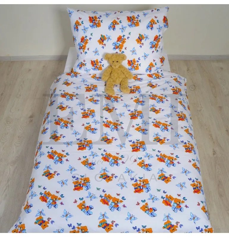 EMI medvés fehér gyerek ágyneműhuzat, Nagy hengeres párnahuzat