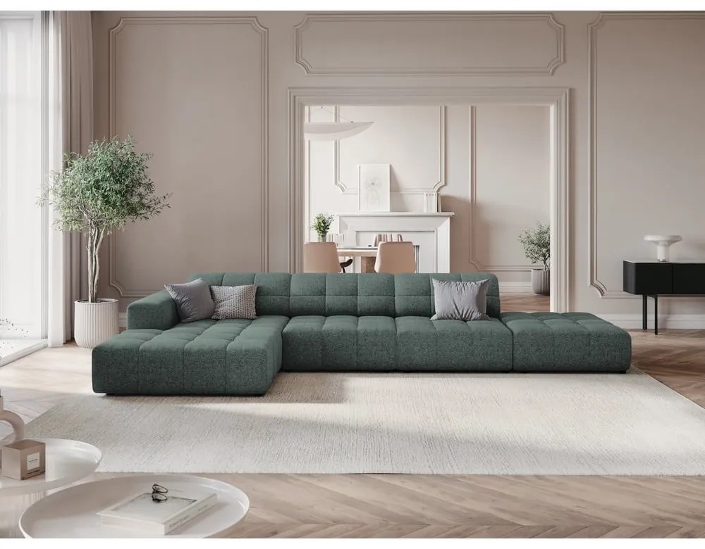 Türkiz sarokkanapé (bal oldali) Chicago – Cosmopolitan Design