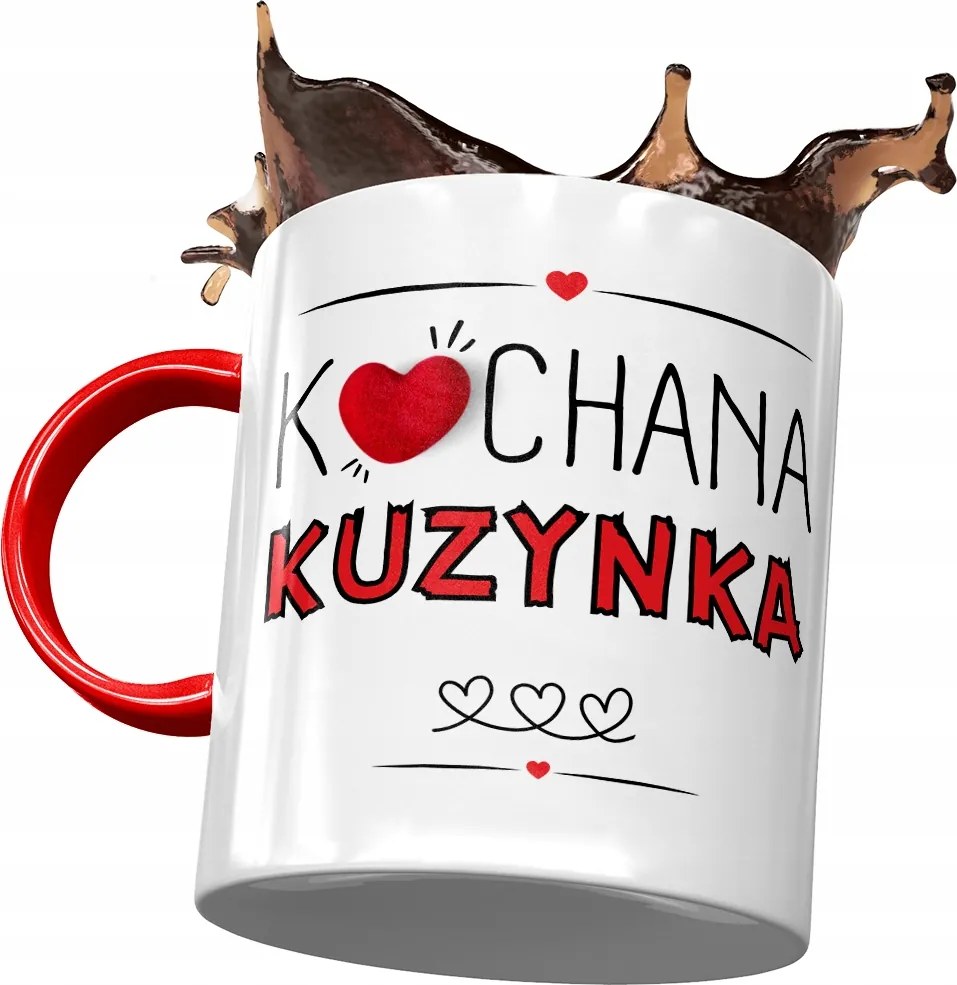 Piros Bögre Unokatestvérnek Születésnapra Ajándék Nyomtatott Fotóval