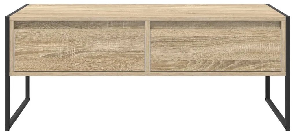 vidaXL Dohányzóasztal fiókkal Sonoma 100 x 46 x 40 cm Faanyag