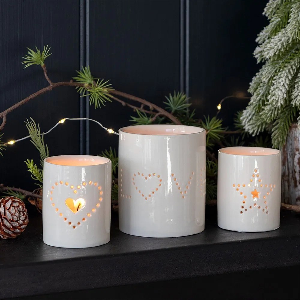Kerámia gyertyatartó teamécseshez Heart – Rex London