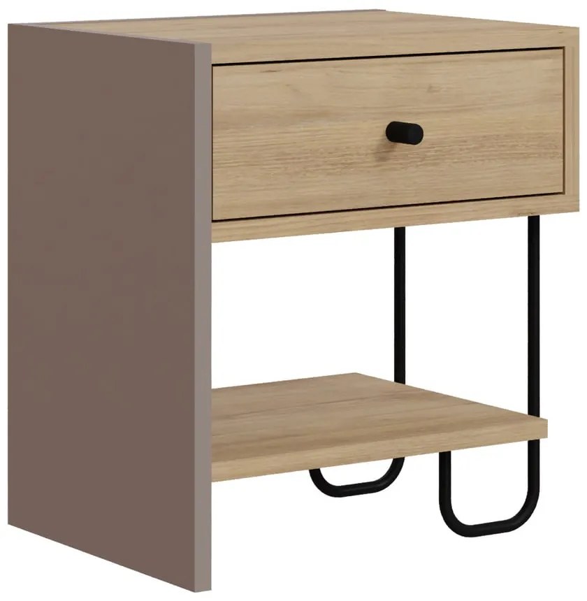 Éjjeliszekrény tölgyfa dekorral Saturne – Marckeric