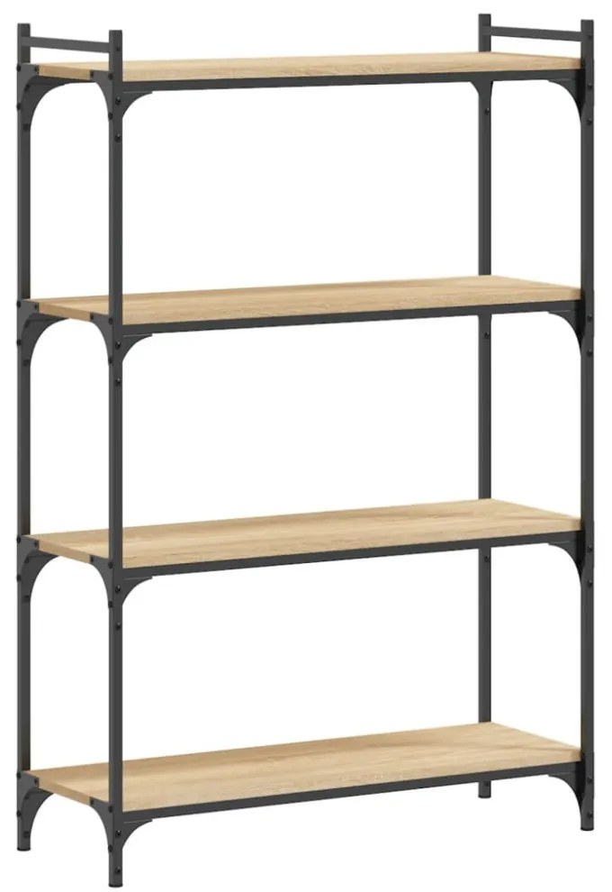 4 szintes sonoma tölgy szerelt fa könyvespolc 80 x 30 x 120 cm
