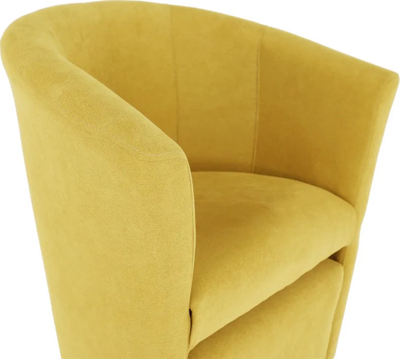 Klub fotel puffal, mustár, ROSE