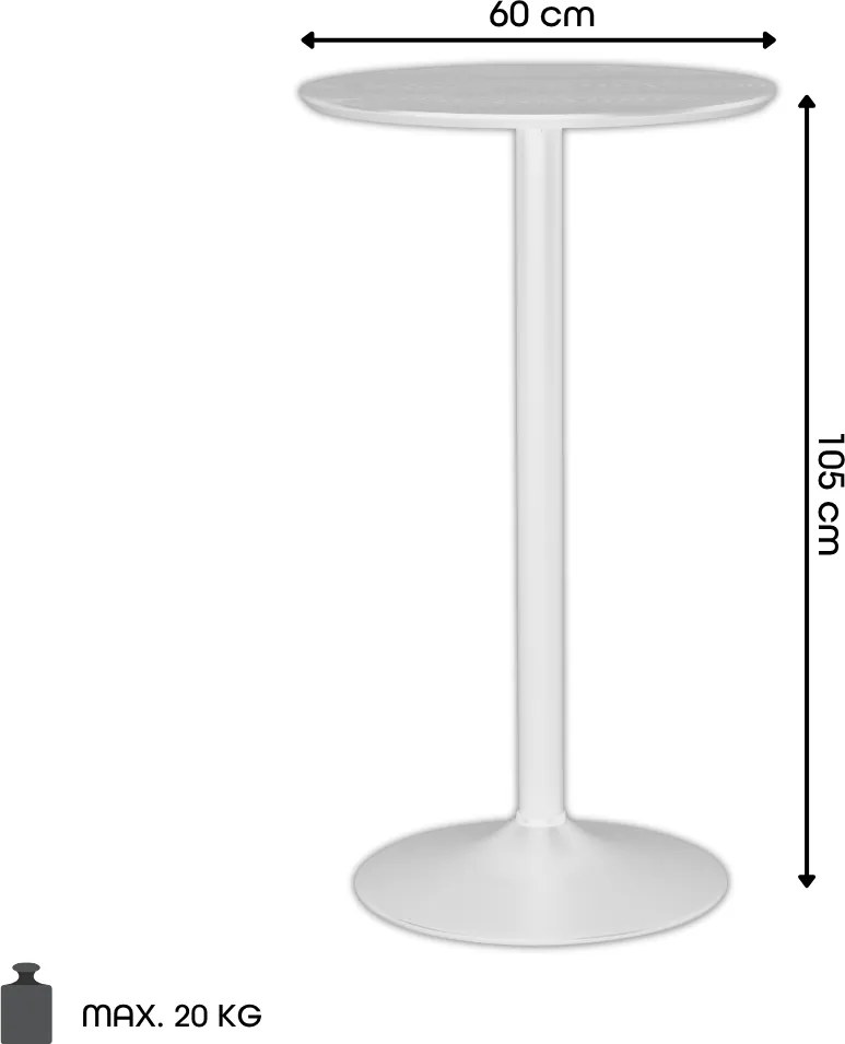 MAZZONI EXPORT KORFU Fekete - MAGAS BÁR/KONYHAI ASZTAL FURNÉR ACÉLLÁB