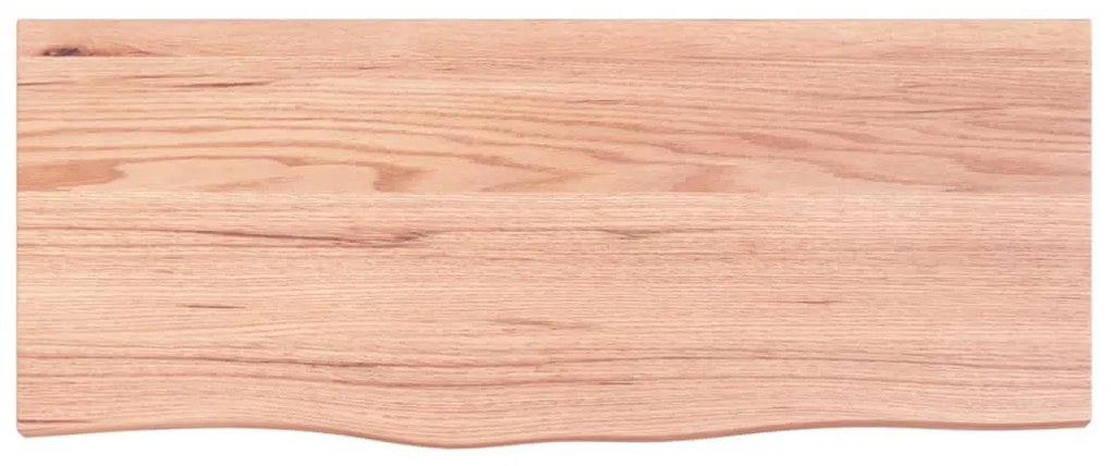 világosbarna kezelt tömör fa fürdőszobai pult 100x40x(2-4) cm