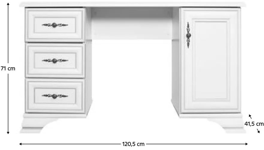 Fésülködőasztal Kuito TOL (alpesi fehér). 1119573