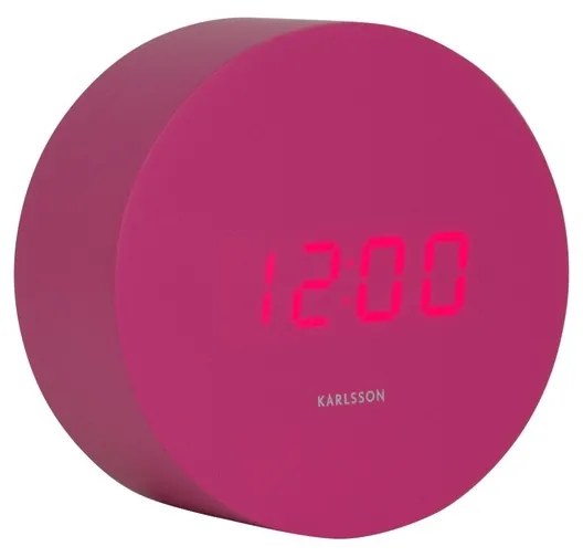 Karlsson 5981BP design LED óra ébresztővel,rózsaszín, átmérő 9 cm