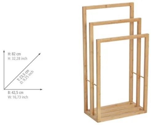 WENKO 25629100 - BAMBUSA törölközőtartó állvány 42,5x82 cm barna