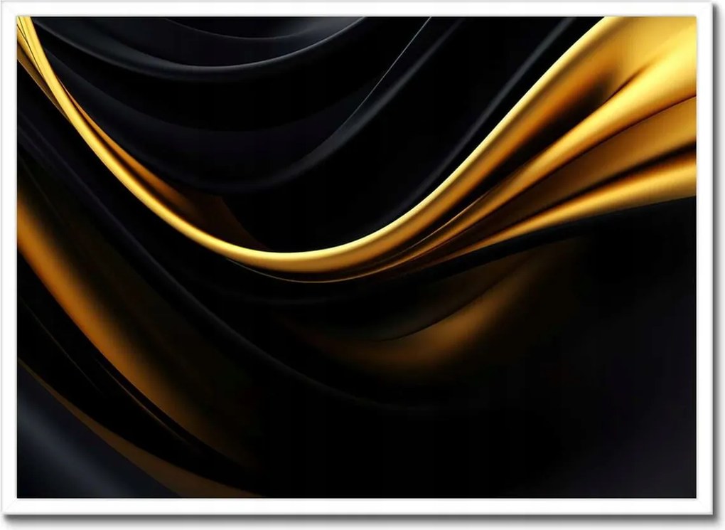 Poszter fehér keretben 70x50 Selyem arany szalag