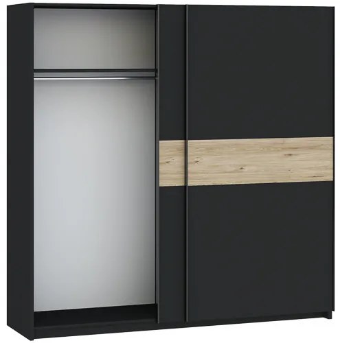 BERNO 200 cm. Gardróbszekrény Antracit/Tölgy Színben