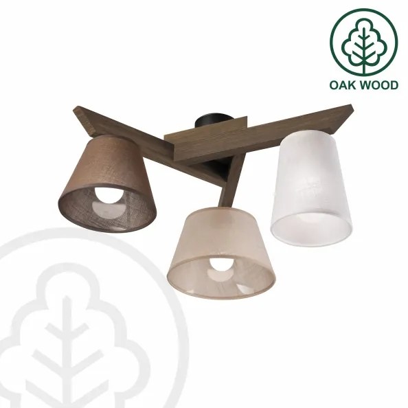 Brilagi - LED mennyezeti lámpa ANTHONY 3xE14/40W/230V tölgy-dió