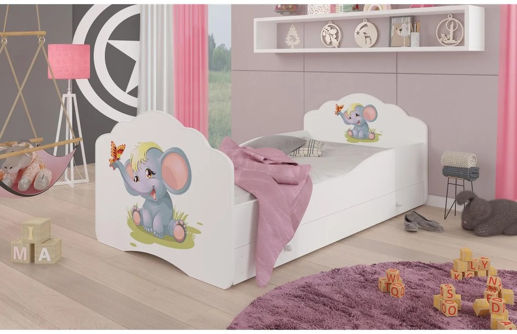 Ágy matraccal és fiókkal CASIMO ELEPHANT 160x80, Fehér