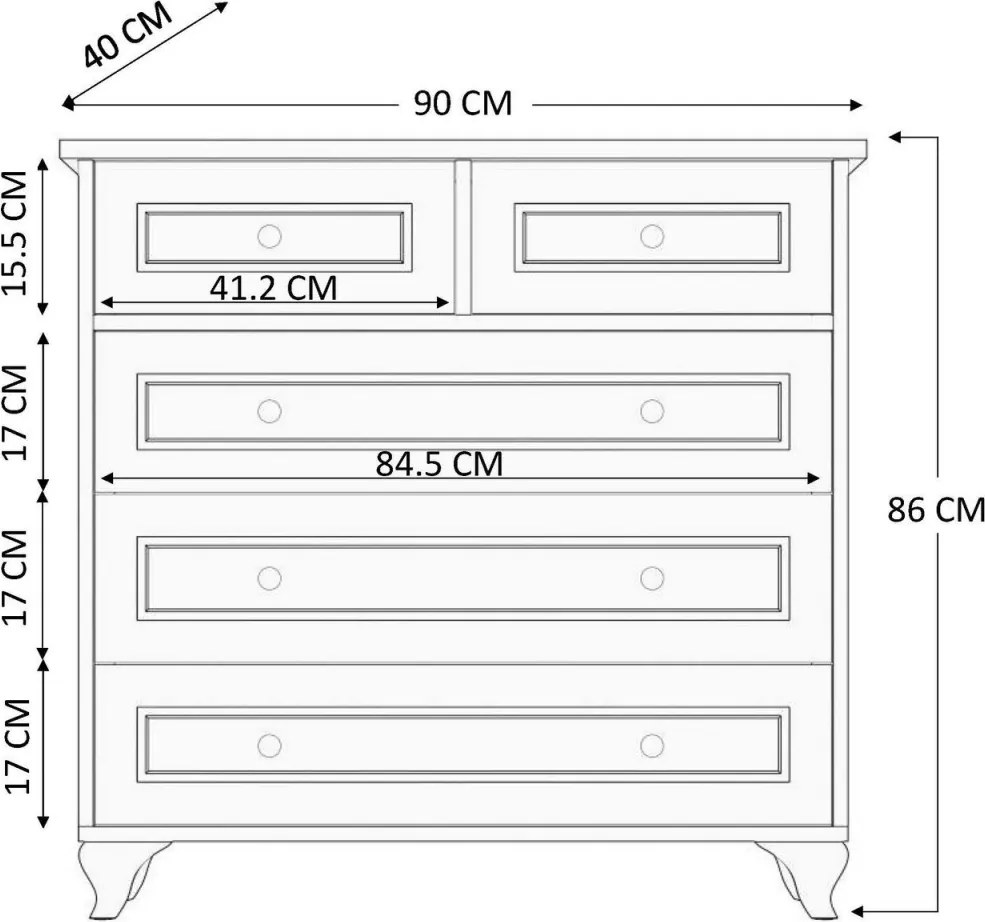 Komód, 90 cm – Rb-119