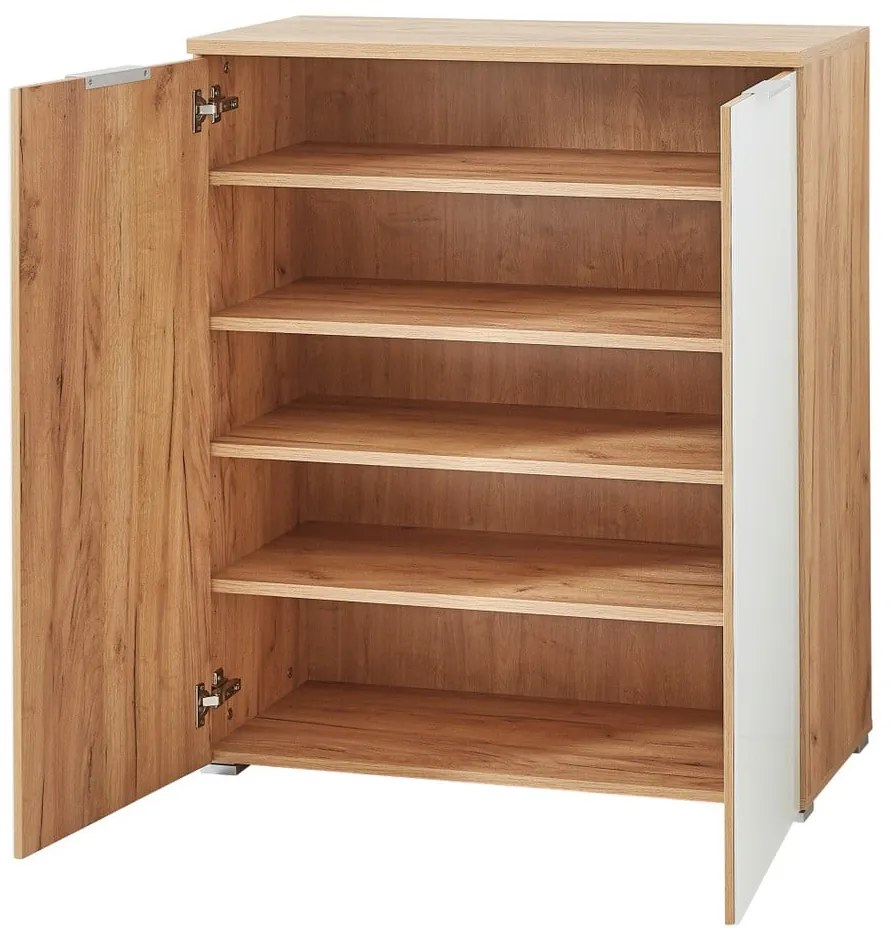 Fehér cipőtartó tölgyfa dekorral Telde - Germania