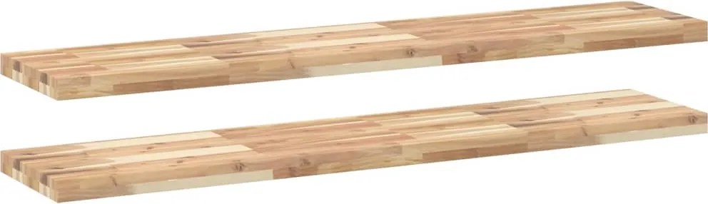 vidaXL 2 db kezeletlen tömör akácfa függőpolc 140 x 30 x 4 cm